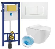 4-IN-1 RINKINYS: SCHWAB rėmas + Premium Zoldo unitaz, Typhoon Tornado nuleidimo mechanizmas + SLIM Soft Close sėdynė iš duroplasto + nuleidimo mygtukas SCHWAB, balta