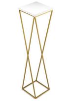 HowHomely metalinis gėlių stovas su baltu MDF viršumi, 100 cm