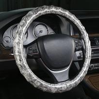 Universalus automobilio vairo uždangalas, PU oda. , Balta Pilka