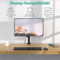 Monitoriaus laikiklis Vieno monitoriaus stovas su reguliuojamu tvirtinimu iki 27 colių