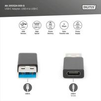 Digitus Usb 3.2 Gen1 Adapteris: Usb A į Usb C, 5Gbps, Juodas