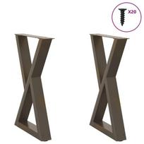 Valgomojo stalo kojos 2 vnt natūralus plienas 60x(72-73,3) cm