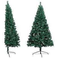 Dirbtinė pusinė Kalėdų eglutė su stovu, 120cm, žalia