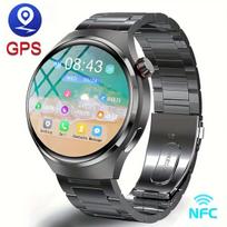 Išmanusis laikrodis Išmanusis laikrodis su AMOLED GPS NFC, Plieninis sidabrinis laikrodis