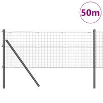 vidaXL Tvora su stulpais Pilka 0,4 x 50 m Plienas ir PVC