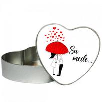 Širdelės formos dėžutė Su meile, metalinė, 1 vnt.