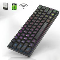 60% mechaninė žaidimų klaviatūra,  Juoda (BT+WIFI+KABELIS) 2000mAH