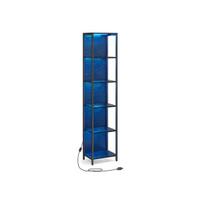 Knygų lentyna su LED apšvietimu, 30,3 x 40 x 178,6 cm, juoda