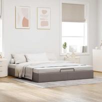 vidaXL Osmanų lovos rėmas be čiužinio Taupe 180x200 cm audinys