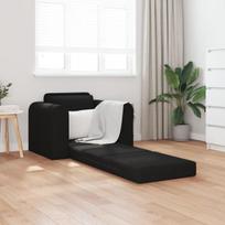 Sofa-lova 2-in-1 Juoda 98x71x83 cm Audinys