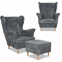 "Bonito" fotelis su atramomis kojoms "Scandinavian Family Furniture" velvetinė pilka