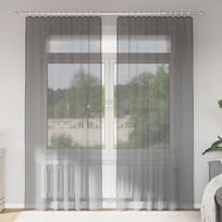 Voile užuolaidos su kilpomis, 2vnt., tamsiai pilkas, 140x245cm