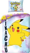 Lovos tekstilė - Pokémon - Antklodės užvalkalas 140x200 cm - Pagalvės užvalkalas 70x90 cm - 100% medvilnė - Daugiaspalvis