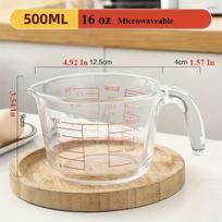 Stiklinis matavimo indas su rankenėle, 16oz/32oz , 500 ml / 16 uncijos