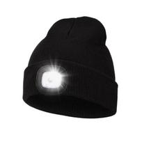 LED apšviesta kepurė, apšviesta kepurė, USB įkraunamas vyrams ir moterims, reguliuojamo ryškumo priekinis žibintas, žieminė kepurė su šviesa