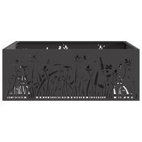 Lauko Krosnis Kvadratinė Juoda 80x80x30 cm Plienas