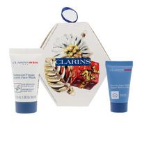 Rinkinys veido odos priežiūrai Clarins Baume Hydratant vyrams: drėkinantis balzamas, 12 ml + veido prausiklis, 30 ml + stangrinamasis veido serumas, 0,9 ml