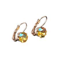 Auskarai moterims DiamondSky „Glory (Light Topaz Shimmer)“ su Swarovski kristalais