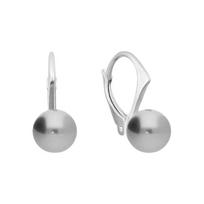 Sidabriniai auskarai moterims DiamondSky „Rani (Light Grey)“ su Swarovski perlais