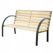 Medinis sodo suoliukas su metaliniu rėmu GardenLine, 120 cm