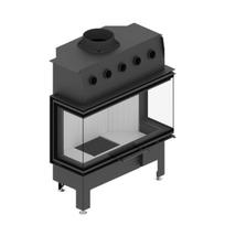 Židinio įdėklas su trimis stiklais ALBERO 14,0 kW - priekinis stiklas yra 803 x 425 ir gali būti atidaromas į šoną