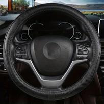 Prabangus Dirbtinės Odos Vairo Užvalkalas - Neslystantis, Kvėpuojantis Visoms Sezonams , MYSTERY BLACK-round (2002) naujoviškas automobilių apdaila