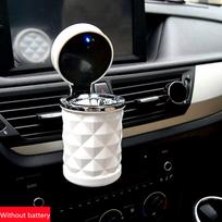 Automobilinis peleninė su LED šviesa nešiojama aliuminė bekvapė. , Baltas