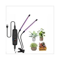 LED Grow Light Plant Grow Light Viso spektro Augalų auginimo Apšvietimas Kambarių auginimo Apšvietimas Užsegamas raudonai mėlynas 2 galvutė