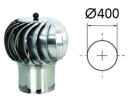 Besisukantis stogo ventiliacijos deflektorius. D-400 mm. Nerūdijantis plienas.