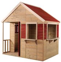 Medinis vaikų žaidimų namelis, Wendi Toys M12R Summer Villa, raudona, 120 x 155 x 168 cm
