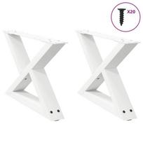Kavos staliuko kojelės 2 vnt baltos 60x(30-31,3) cm plienas