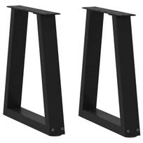 Valgomojo stalo kojos v formos 2 vnt juoda 38x(42-43,3) cm