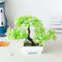 Dirbtinis bonsai medelis vazonėlyje,  Šviesiai žalia