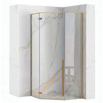 Dušo Kabina Rea Diamond 90X90 Brush Gold + Dušo Irklavimo Baseinas Black