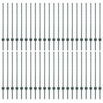 vidaXL Tvorelės stulpas 44 pcs Žalia 140 cm Plienas