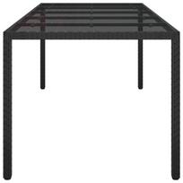 kiemo valgomojo stalas juodas 250x100x75 cm poliratanas