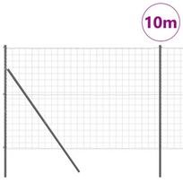 vidaXL Tvora su stulpais Pilka 1,6 x 10 m Plienas ir PVC
