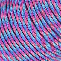 4 mm paracord virvė papuošalams,  Rožių raudona violetinė mėlyna kamufliažas