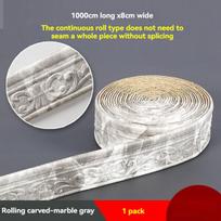 Lipni dekoratyvinė putplasčio juosta sienoms, 10 m,  Marmurinis pilkas 10M * 8cm * 4mm