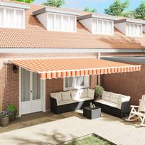 vidaXL Elektrinė ištraukiama pavėsinė Geltona ir Oranžinė 500 × 350 cm