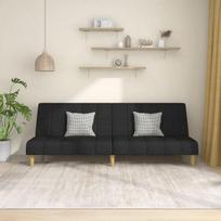 Dvivietė sofa-lova, juodos spalvos, audinys
