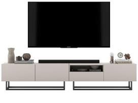 2 vnt. TV spintelė 2 x Enjoy TV juodi metaliniai baldai Lindner 240 cm kašmyro matinė