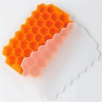 Silikoninė ledukų forma su dangčiu, Oranžinė
