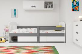 Vaikiška lova BMS90BPB, 80x160 cm, balta/pilka/balta