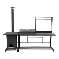 Kompleksinis grilis su katilo virykle DM Grili, 2300x610x860mm, juodas