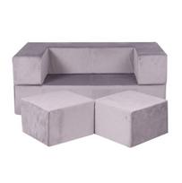 Vaikiška sofa Meowbaby, 96 x 50 x 20 cm, pilka