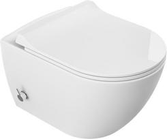 Klozetas su bide Rimless 51x36x32,5 cm, ir maišytuvu + SLIM duroplastslim sėdynė, balta