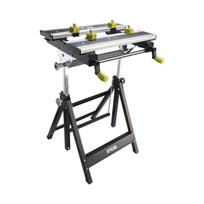 RYOBI - Sulankstomas reguliuojamas aliuminio stalas - 600 x 570 x 760 - Su 4 žandikauliais ir tarnybiniu raktu - RWB03