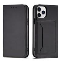 Magnetinė kortelių dėklas iPhone 12 Pro - piniginė, kortelių laikiklis, juoda