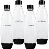 2x "SodaStream" 1 l talpos buteliai su saugikliais, dvi pakuotės, juodos spalvos